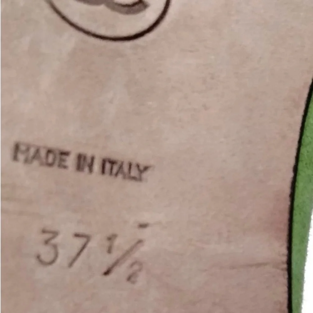 NEW CHANEL CC Logo Green Suede Loafers IT37.5 - Picture 5 of 7